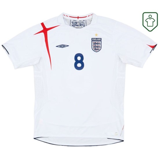 Camiseta retro local Inglaterra 2005/07 para hombre Lampard #8