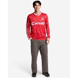 Camiseta Retro de Casa Candy de Manga Larga 1989/91 Liverpool Infantil Camiseta Retro de Casa Candy de Manga Larga 1989/91 Liverpool Infantil