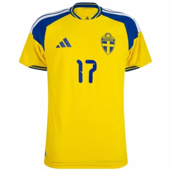 Mujer Camiseta Suecia 2026 Local Auténtica Mundial GYÖKERES #17