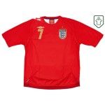 Camiseta retro visitante Inglaterra 2006/08 para hombre Beckham #7