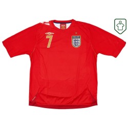Camiseta retro visitante Inglaterra 2006/08 para hombre Beckham #7 Camiseta retro visitante Inglaterra 2006/08 para hombre Beckham #7