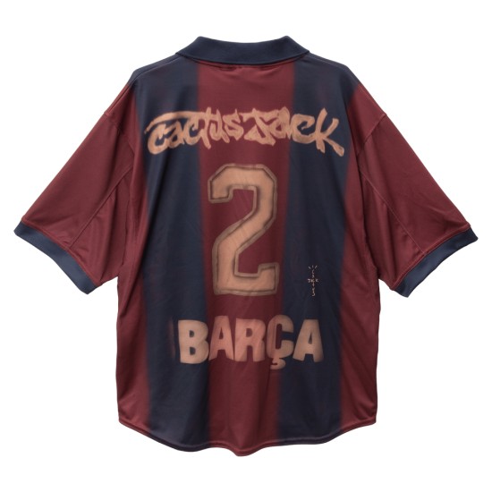 Camiseta Hombre FC Barcelona X TRAVIS SCOTT Retro 2000/01 Home Esqueleto Camiseta Hombre FC Barcelona X TRAVIS SCOTT Retro 2000/01 Home Esqueleto
