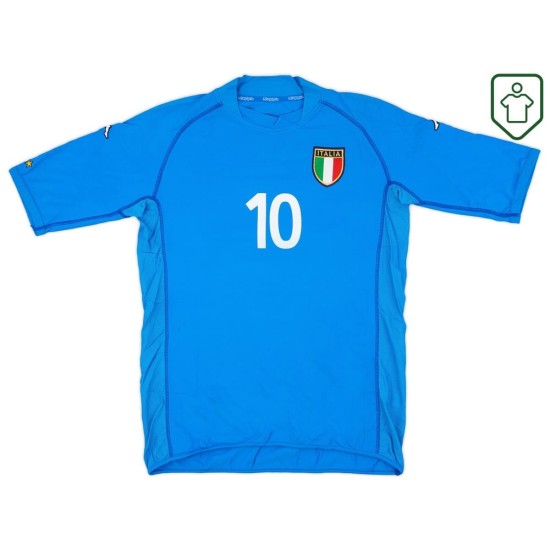 Camiseta retro local Italia 2002 para hombre Totti #10
