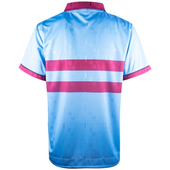Camiseta retro visitante aniversario hombre West Ham United 1995 azul celeste Camiseta retro visitante aniversario hombre West Ham United 1995 azul celeste