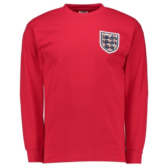 Camiseta retro Inglaterra final Mundial visitante 1966 manga larga #6 mujer Camiseta retro Inglaterra final Mundial visitante 1966 manga larga #6 mujer