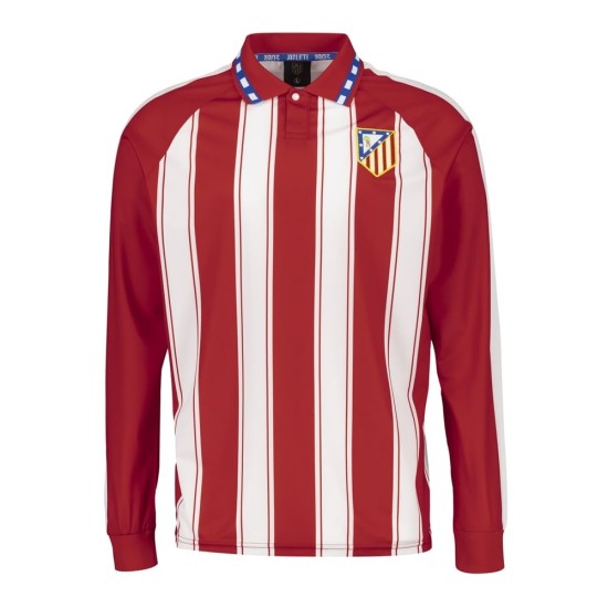 Camiseta Retro de Manga Larga Atlético Madrid 1995 para Hombre Camiseta Retro de Manga Larga Atlético Madrid 1995 para Hombre