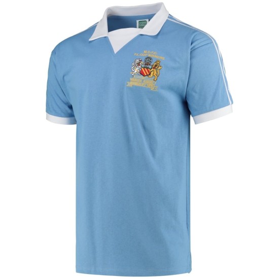 Camiseta retro hombre Manchester City ganador League Cup 1976 Camiseta retro hombre Manchester City ganador League Cup 1976
