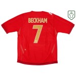 Camiseta retro visitante Inglaterra 2006/08 para hombre Beckham #7