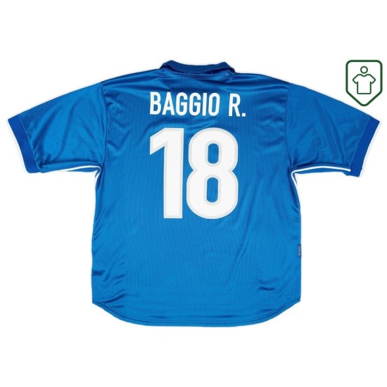 Camiseta retro local Italia 1997/98 para hombre Baggio R. #18