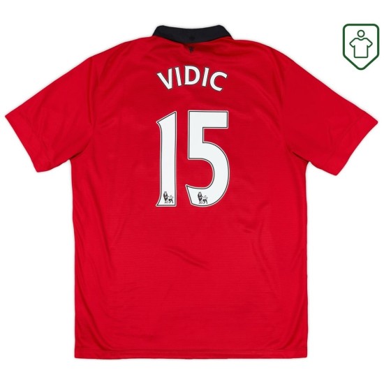 Camiseta retro local hombre Manchester United 2013/14 Vidic #15
