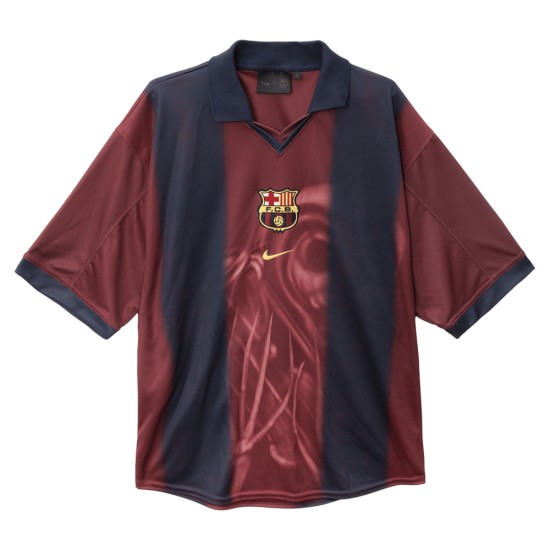 Camiseta Hombre FC Barcelona X TRAVIS SCOTT Retro 2000/01 Home Esqueleto Camiseta Hombre FC Barcelona X TRAVIS SCOTT Retro 2000/01 Home Esqueleto