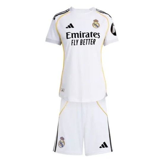 Kit local del Real Madrid 2025/26 para niño