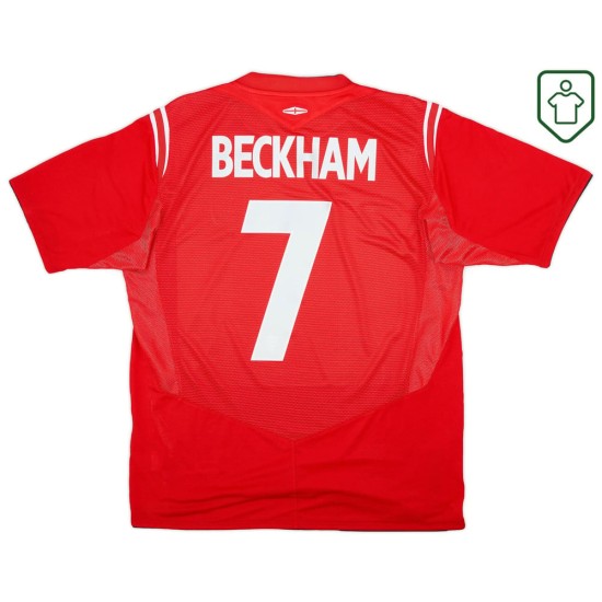 Camiseta retro visitante Inglaterra 2004/06 para hombre Beckham #7 Camiseta retro visitante Inglaterra 2004/06 para hombre Beckham #7