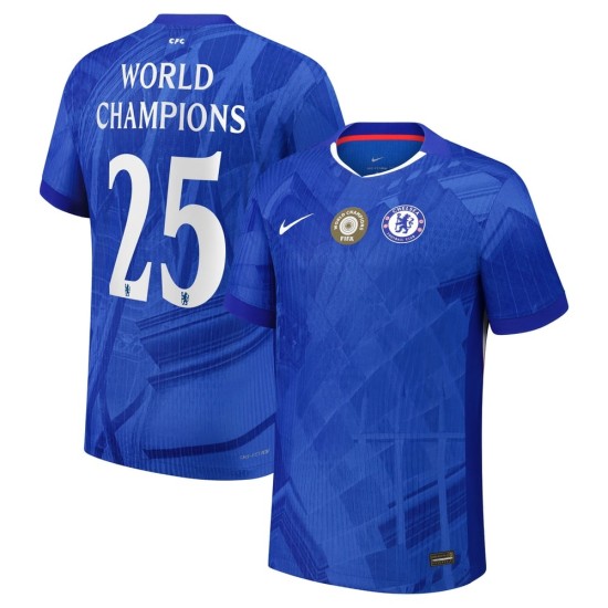 Camiseta Local Chelsea 2025/26 Hombre - Campeones del Mundo n.º 25 Camiseta Local Chelsea 2025/26 Hombre - Campeones del Mundo n.º 25
