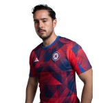 Camiseta Mujer Cruz Azul Tercera Calentamiento 2025/26 – Rojo/Marino Camiseta Mujer Cruz Azul Tercera Calentamiento 2025/26 – Rojo/Marino
