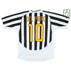 Camiseta retro Juventus 2003/04 local para hombre Del Piero #10