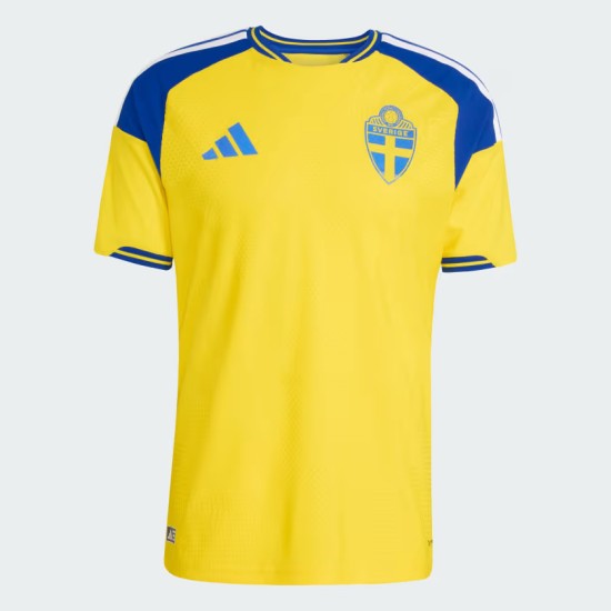 Camiseta local auténtica de la Copa del Mundo 2026 de Suecia para hombre