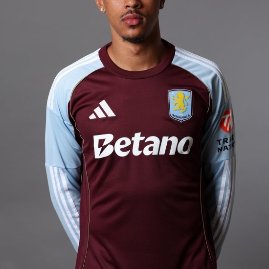 Camiseta de Manga Larga Local Aston Villa 2025/26 Niño