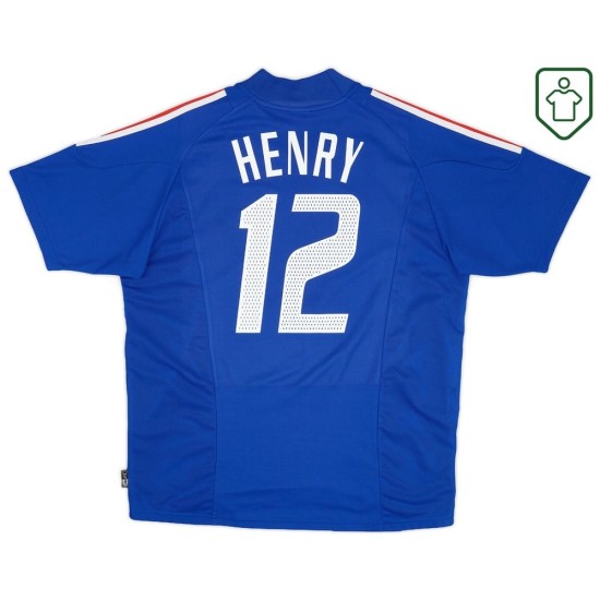 Camiseta retro local Francia 2002/04 para hombre Henry #12 Camiseta retro local Francia 2002/04 para hombre Henry #12