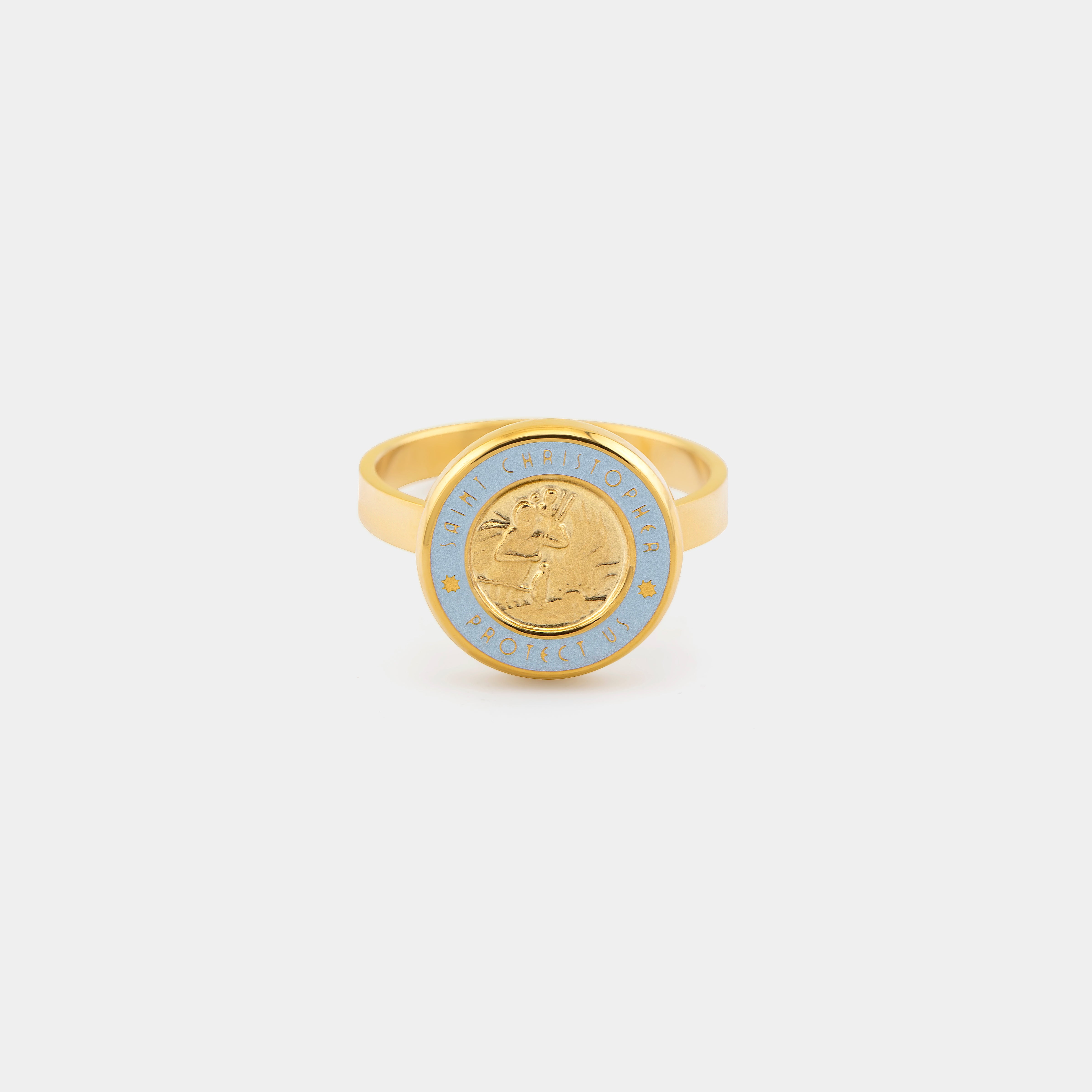 Anillo de San Cristóbal - Oro/Azul Bebé