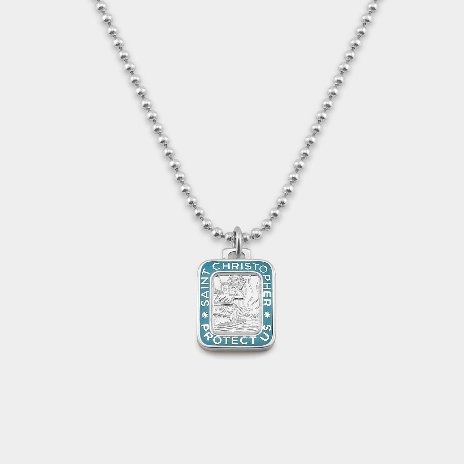 Rectángulo - Plata / Azul Bebé